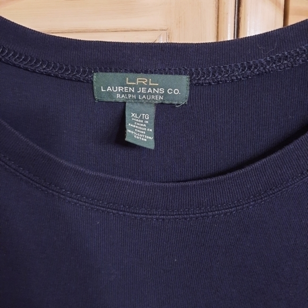 Lauren Jeans Co. Polo Ralph Lauren XL Navy Top! EXTRA‎ LARGE - Picture 3 of 4